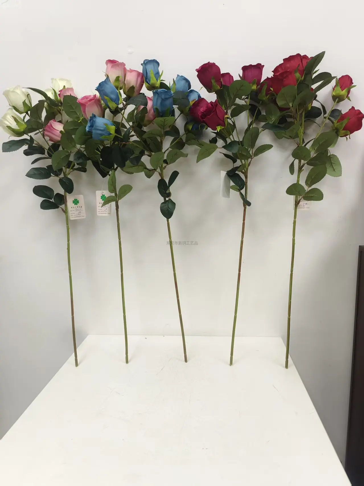 燊林仿真花 - 单支7头729玫瑰花