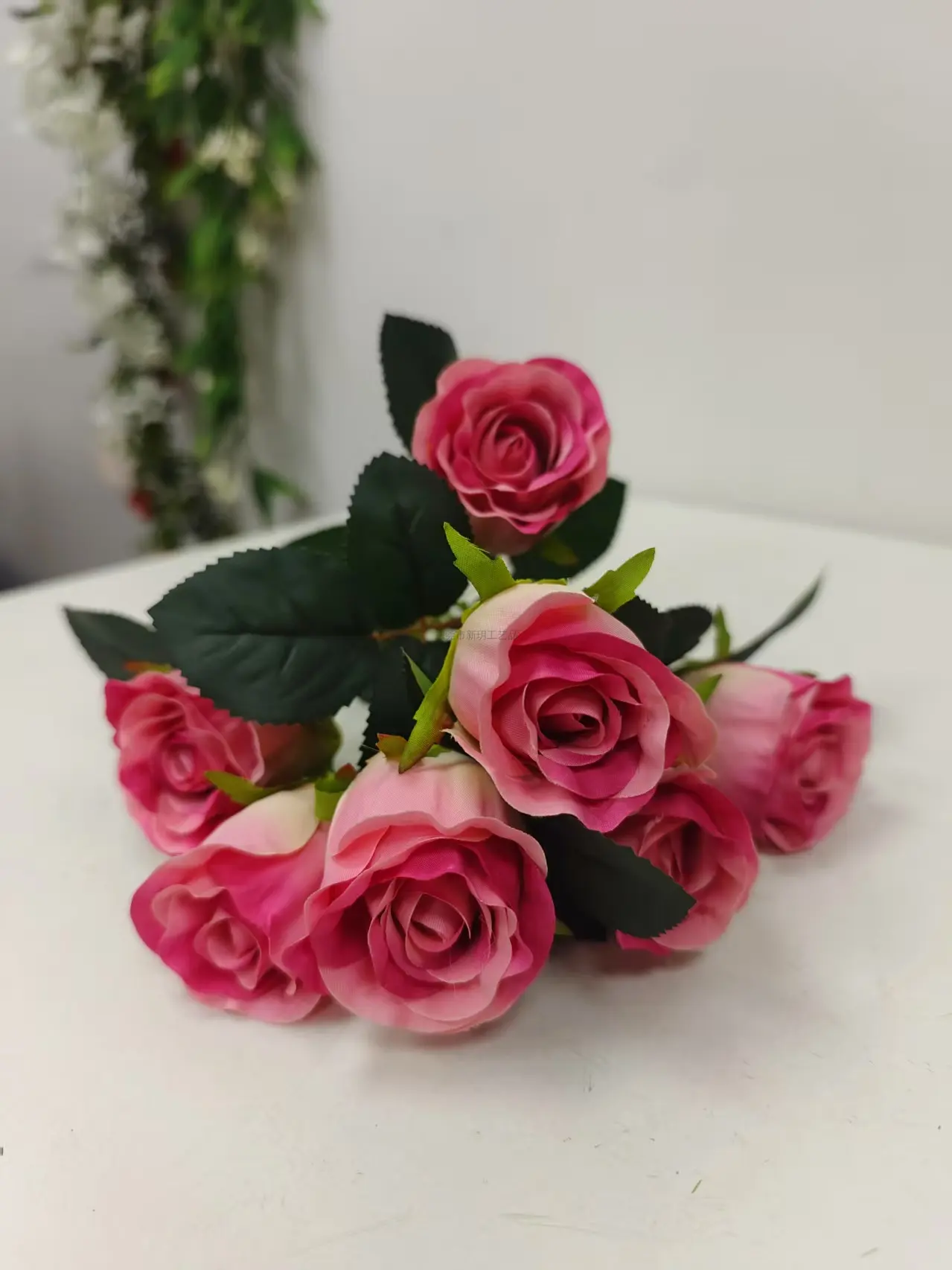燊林仿真花 - 单支7头729玫瑰花