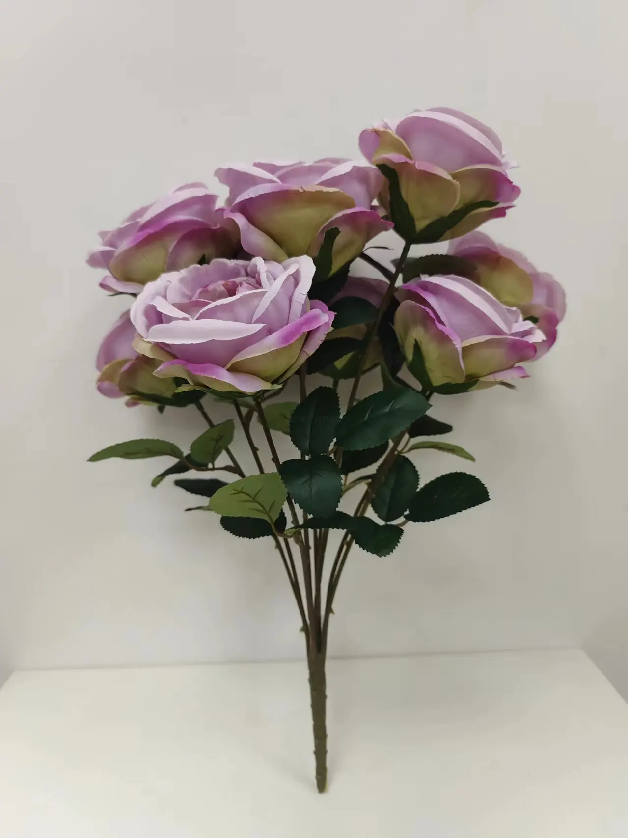 燊林仿真花 - 9头大苞芯玫瑰花束