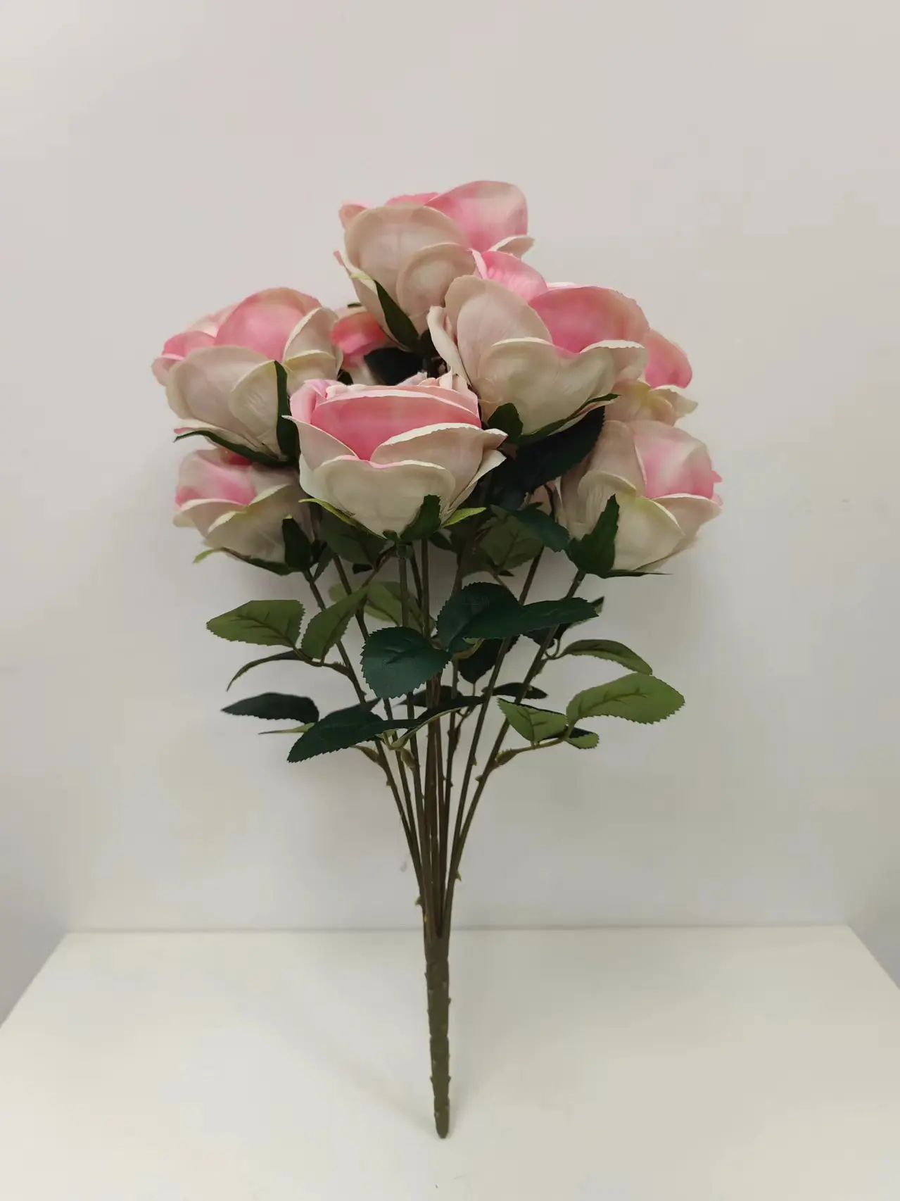 燊林仿真花 - 9头大苞芯玫瑰花束